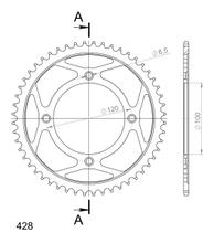 Tandwiel Supersprox 428 LK 120,0mm Ø 100mm 51T 4-gaats staal zwart