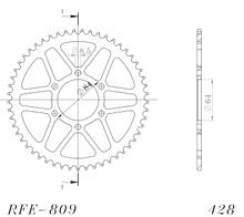 Kettingwiel Supersprox 428 LK 84,0mm Ø 64mm 51T 6-gats staal zwart