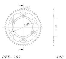 Kolo řetězu Supersprox 428 LK 128,0mm Ø 108mm 51Z 4-otvory ocel černá
