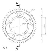 Kettingspoel Supersprox 428 LK 120,0mm Ø 105mm 51T 5-gats staal zwart