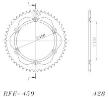 Supersprox 428 LK 150.0mm Ø 134mm 52Z 6-hole steel sprocket black