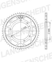 Ruota a catena Supersprox 428 LK 125,0 mm di diametro 105 mm 52T in acciaio a 6 fori nera