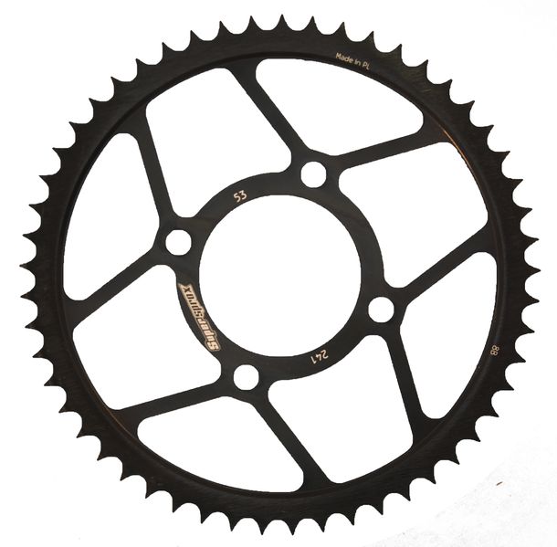 Pignon acier 4 trous Supersprox 428 LK 90,0 mm Ø 68 mm 53Z noir