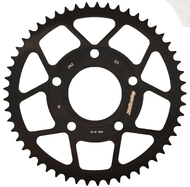 Chaîne Supersprox 428 LK 96,0 mm de diamètre 64 mm 53T en acier à 5 trous, noire