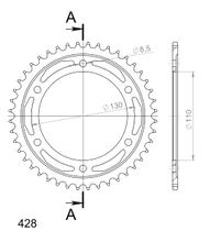 Supersprox 428 LK 130,0 mm Ø 110 mm 56T pignone in acciaio a 6 fori nero