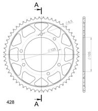 Kettingwiel Supersprox 428 LK 125,0mm Ø 105mm 69T 6-gats staal zwart