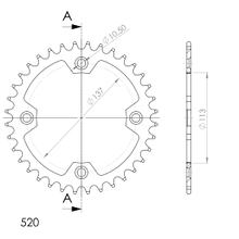 Kettingtandwiel Supersprox 520 LK 137,0mm Ø 113mm 36T 4-gaats Staal zwart