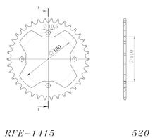 Rozetka Supersprox 520 rozteč 130,0mm průměr 110mm 38 zubů 4 otvory ocel černá