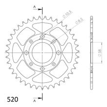 Pignon acier à 4 trous Supersprox 520 LK 90,0 mm Ø 58 mm 39T noir