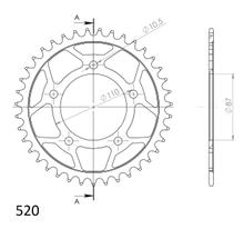 Pinhão Supersprox 520 PCD 110,0mm Ø 87mm 39D 5 Furos Aço preto