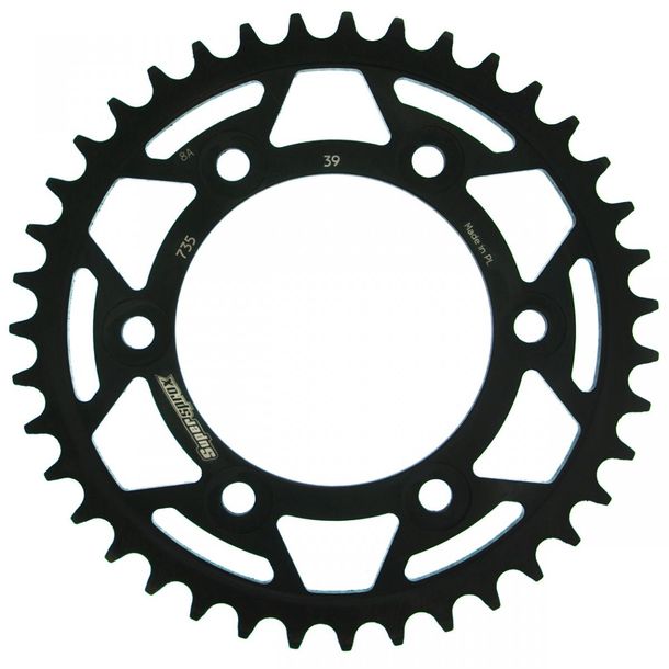 Pignon acier 6 trous Supersprox 520 LK 124,0mm Ø 100mm 39T noir