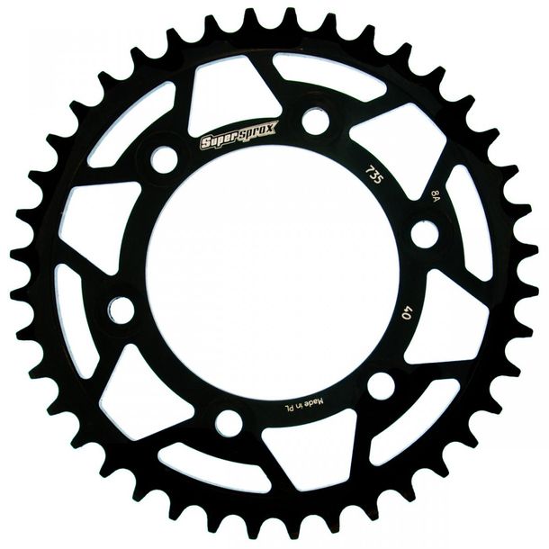 Pignon acier 6 trous Supersprox 520 LK 124,0mm Ø 100mm 40Z noir
