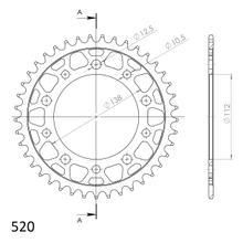 Pignon acier 5 trous Supersprox 520 LK 138,0 mm Ø 112 mm 41Z noir
