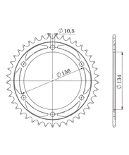 Ruota a catena Supersprox 520 LK 156,0 mm diametro 134 mm 41T in acciaio a 6 fori nera