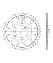 Supersprox 520 LK 96,0 mm Ø 72 mm 42T pignone in acciaio a 6 fori nero