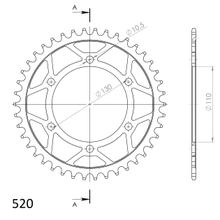 Kettingtandwiel Supersprox 520 LK 130,0mm Ø 110mm 42T 6-gaats staal zwart