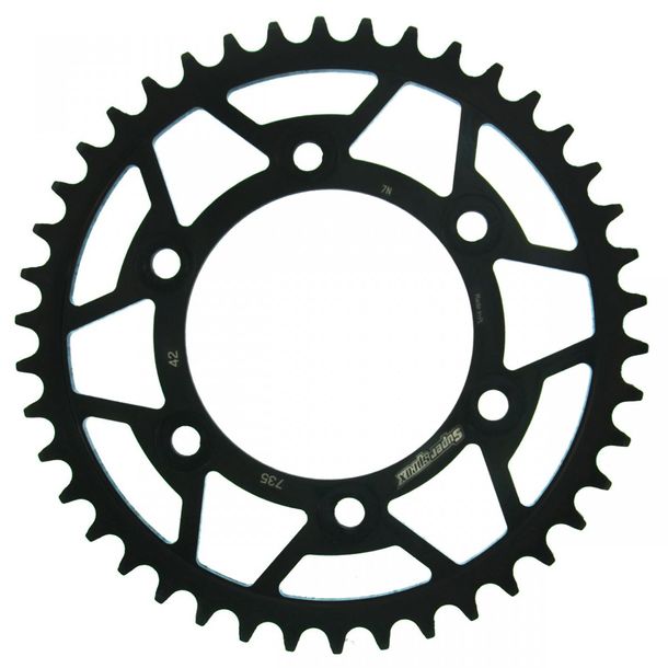 Supersprox 520 LK 124,0 mm Ø 100 mm 42T Piñón de acero con 6 orificios negro