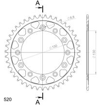 Supersprox 520 LK 150,0 mm Ø 130 mm 43T pignone in acciaio a 6 fori nero