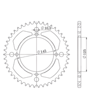 Coroa Supersprox 520 LK 145,0mm Ø 125mm 43Z 4 furos aço preto