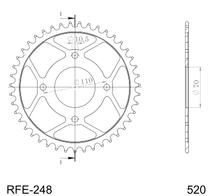 Pignon en acier à 4 trous Supersprox 520 LK 110.0mm Ø 70mm 44T noir