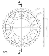 Kettenrad Supersprox 520 LK 138,0mm Ø 112mm 44Z 5otvorový ocel černý