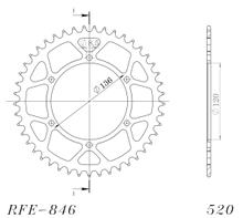 Chaîne Supersprox 520 LK 136,0 mm de diamètre 120 mm 44T en acier à 6 trous, noire