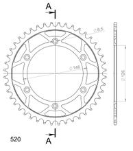 Coroa Supersprox 520 LK 146,0mm Ø 126mm 44D 6-furos Aço preto