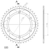 Cadena de acero 44T Supersprox 520 LK 156,0 mm de diámetro 136 mm 44T negra