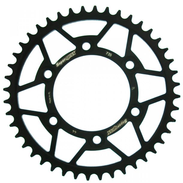 Pignon acier 6 trous Supersprox 520 LK 124,0 mm Ø 100 mm 44T noir