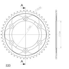 Coroa Supersprox 520 LK 160,0mm Ø 134mm 45Z 6-furos aço preto