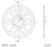Coroa Supersprox 520 LK 80,0mm Ø 62mm 45D 6-furos aço preto