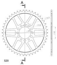 Zębatka Supersprox 520 LK 80,0mm Ø 62mm 46Z 6-otworowa stal czarna