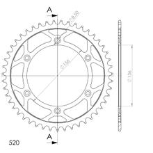 Ruota a catena Supersprox 520 LK 156,0 mm diametro 136 mm 46T in acciaio a 6 fori nera