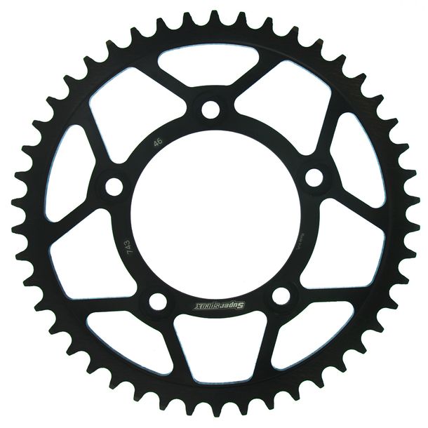 Pignon acier 5 trous Supersprox 520 LK 124,0 mm Ø 100 mm 46T noir