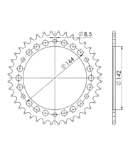 Zębatka napędowa Supersprox 520 LK 164,0mm Ø 142mm 46Z 6-otworowa stal czarna