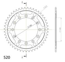 Koło zębate łańcuchowe Supersprox 520 rozstaw śrub 150,0mm średnica 130mm 47 zębów 6 otworów stal czarny