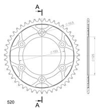 Supersprox 520 LK 153.0 mm diameter 125 mm 47T 6-hole steel chain wheel black
