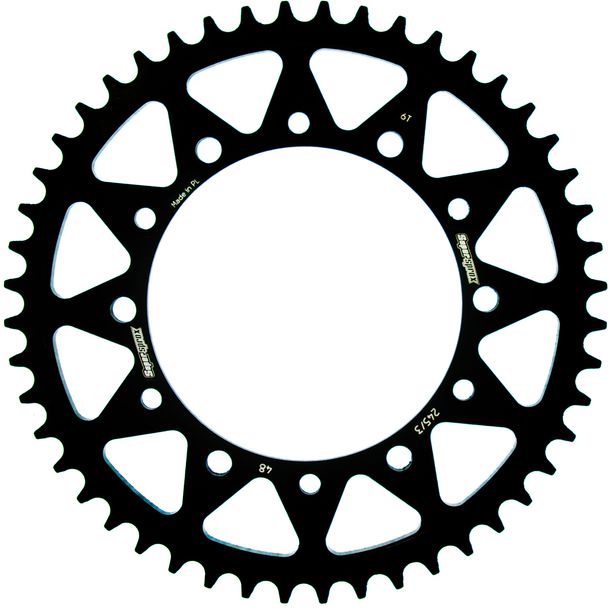 Pignone in acciaio a 6 fori Supersprox 520 LK 150,0 mm Ø 130 mm 48T nero