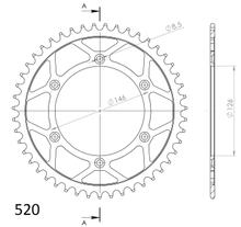 Supersprox 520 LK 146.0 mm diameter 126 mm 48T 6-hole steel chain wheel black