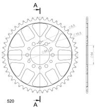 Supersprox 520 LK 84.0mm Ø 64mm 48T 6-hole steel sprocket black