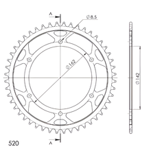 Supersprox 520 LK 162,0mm Ø 142mm 48T 6-hole steel sprocket black