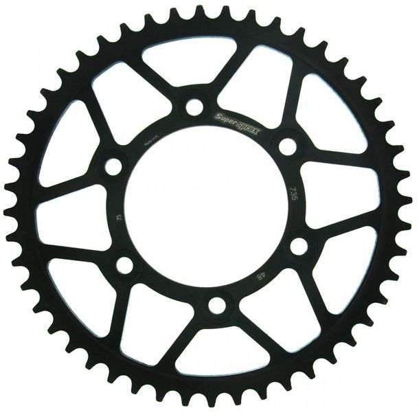 Pignon acier 6 trous Supersprox 520 LK 124,0 mm Ø 100 mm 48T noir