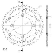 Kolo řetězu Supersprox 520 LK 132,0mm Ø 110mm 48Z 4-otvorová ocel černá