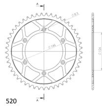 Supersprox 520 LK 146.0 mm diameter 126 mm 49Z 6-hole steel chain wheel black