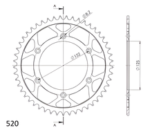 Supersprox 520 LK 152,0mm Ø 125mm 49Z 6-hole steel sprocket black