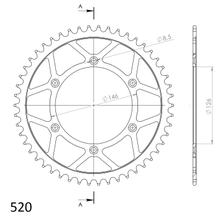 řetězové kolo Supersprox 520 LK 146,0mm Ø 126mm 50Z 6-dírové ocel černá