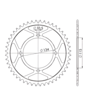Supersprox 520 LK 134.0mm Ø 115mm 50Z 4-hole steel sprocket black