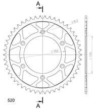 Supersprox 520 LK 152,0mm Ø 125mm 50Z 6-hole steel sprocket black