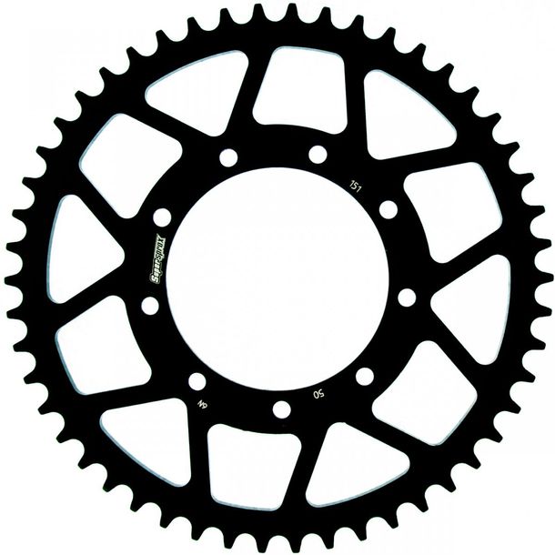Supersprox 520 LK 124,0 mm Ø 105 mm 50Z Pignone in acciaio a 9 fori nero