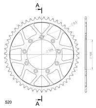Supersprox 520 LK 124,0 mm Ø 105 mm 51Z pignone in acciaio a 9 fori nero
